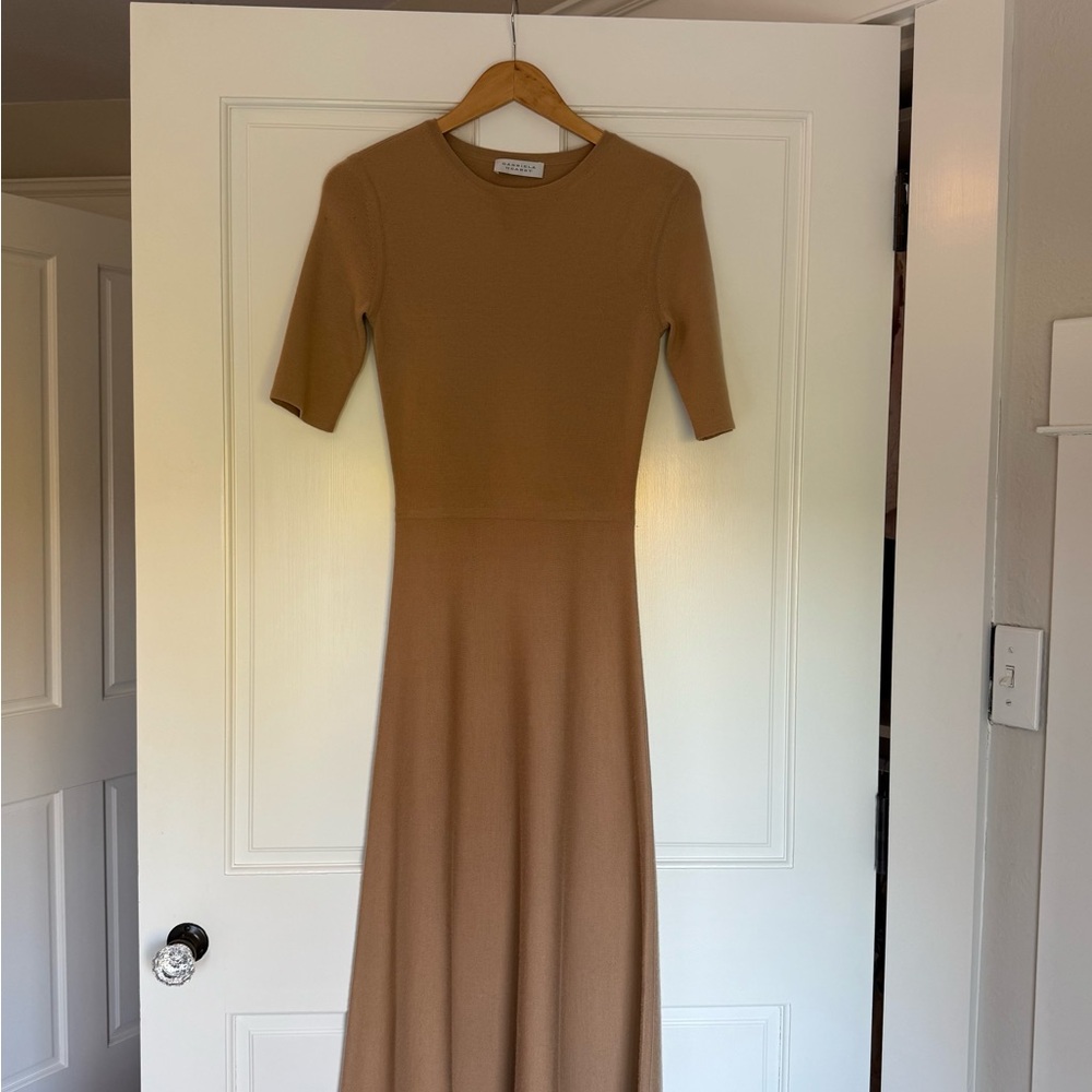 Seymore Knit Midi Dress in Oatmeal Merino Wool Cashmere
